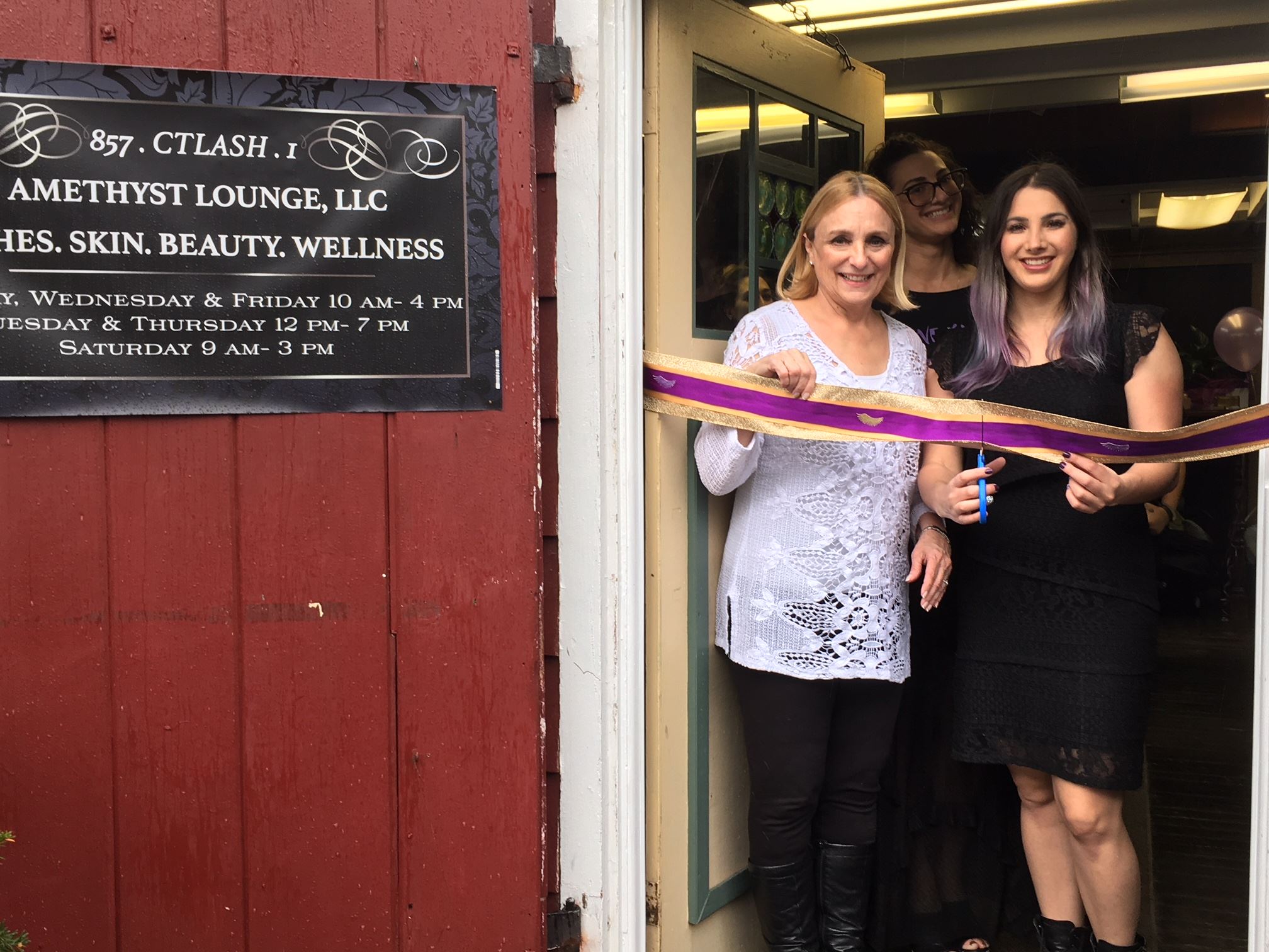 Beth Heller at Amethyst Lounge ribbon cutting