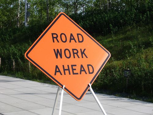 road work sign