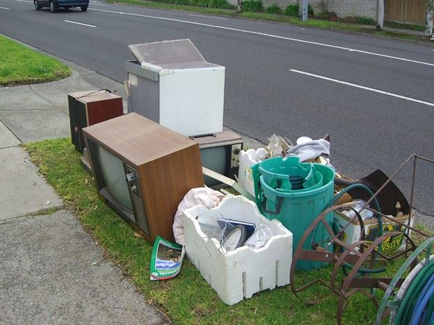 image of bulk trash on roadside