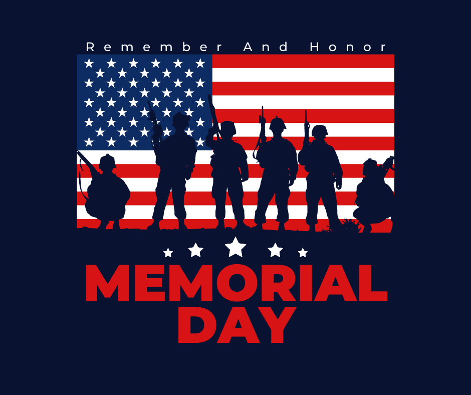 Red Blue Simple Memorial Day Facebook Post