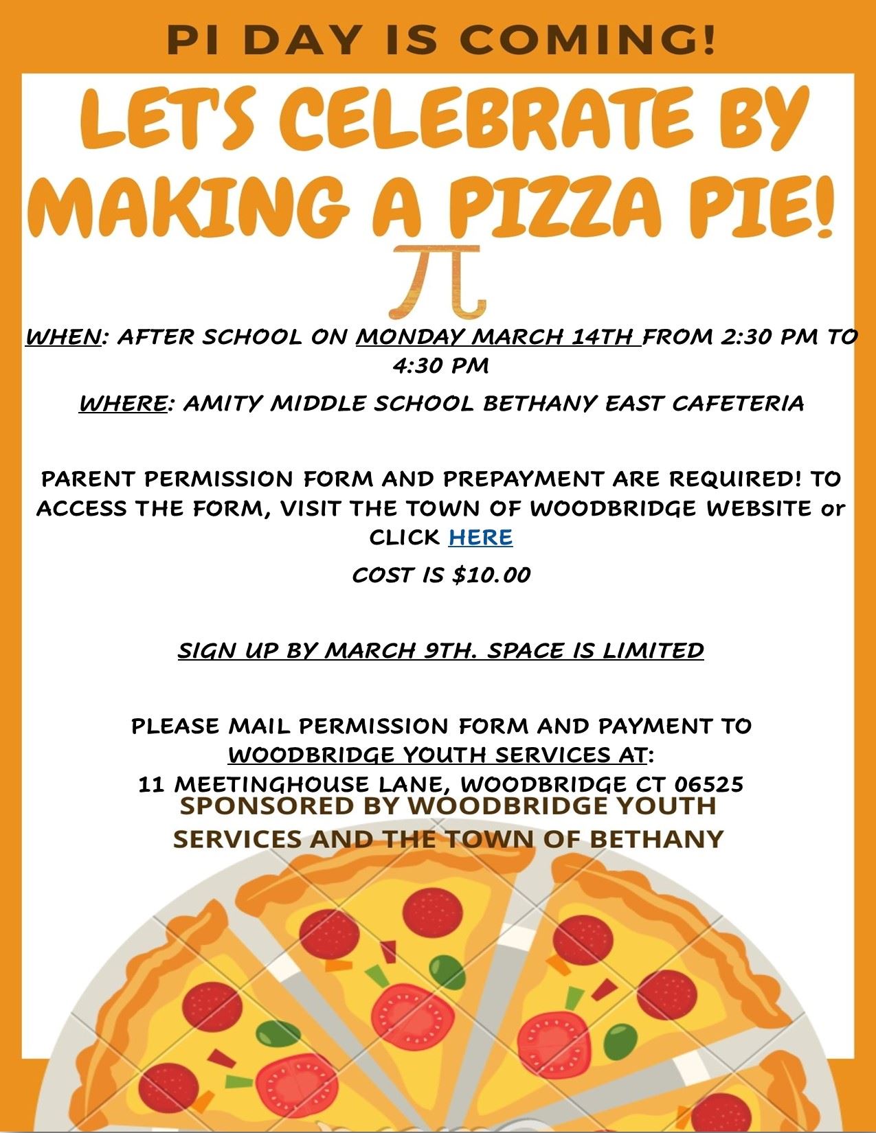 pi day pizza flyer